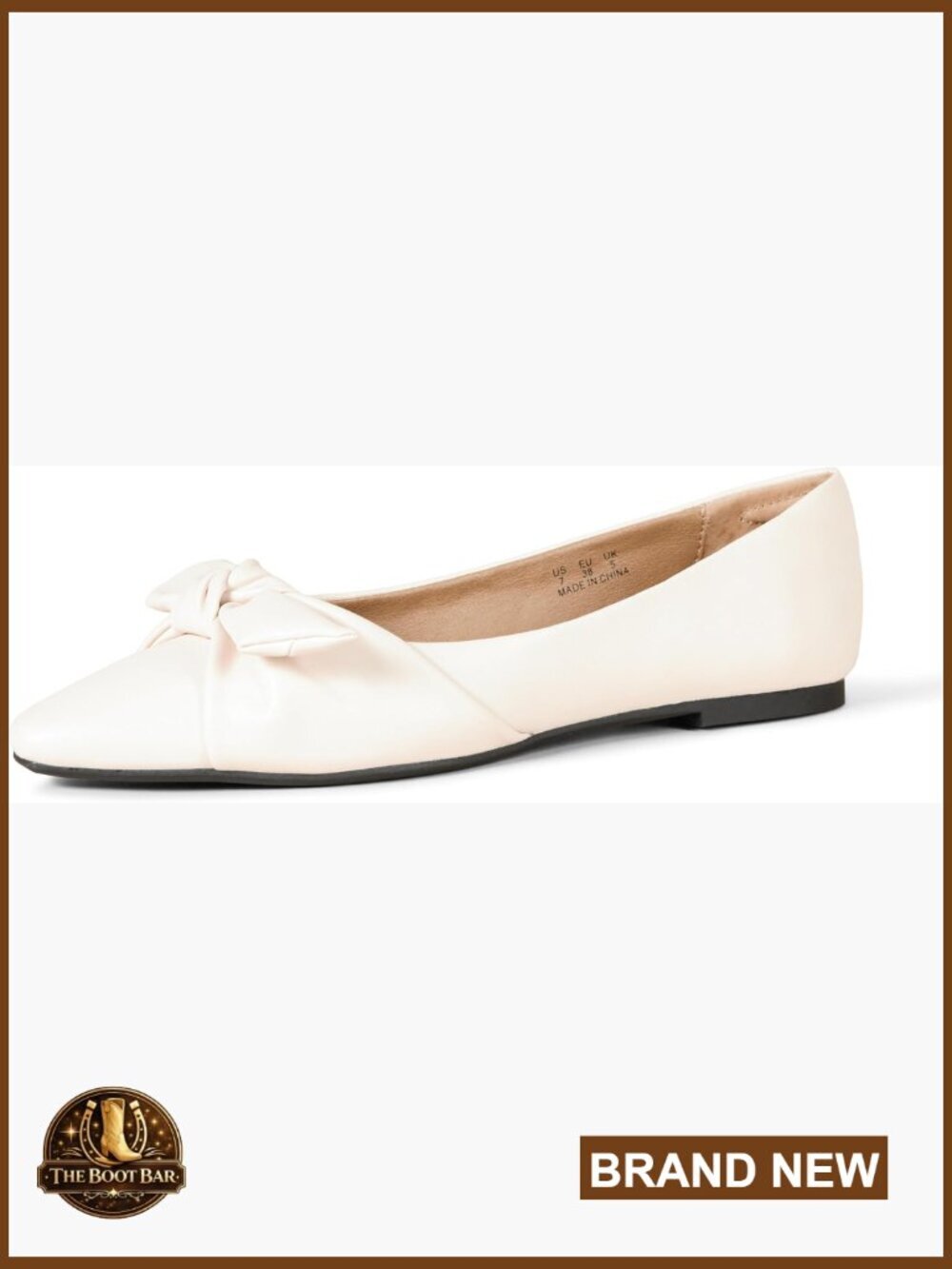 Women's Pointed Toe Bow Ballet Flats Memory Foam
